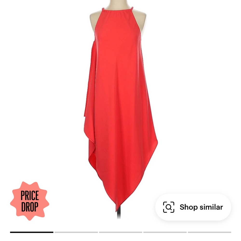 Rachel Roy coral handkerchief dress size M